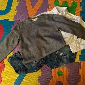 Zara pants and sweater with Calvin Klein shirt